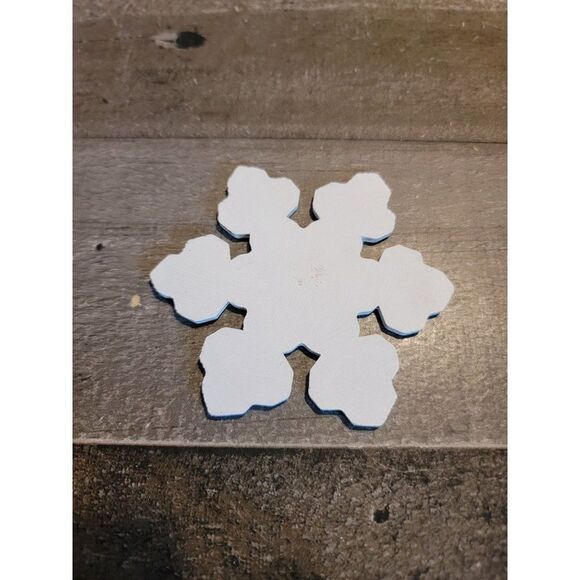 Wooden white snowflake xmas decor - Picture 1 of 3